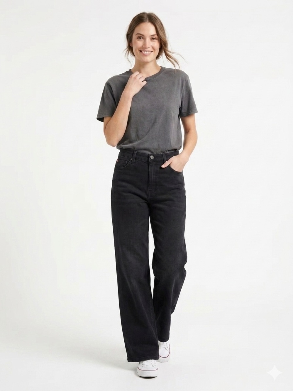 Hudson Jeans Noa Coated High Rise Straight Leg Crop Black Jeans Size 30 - 557